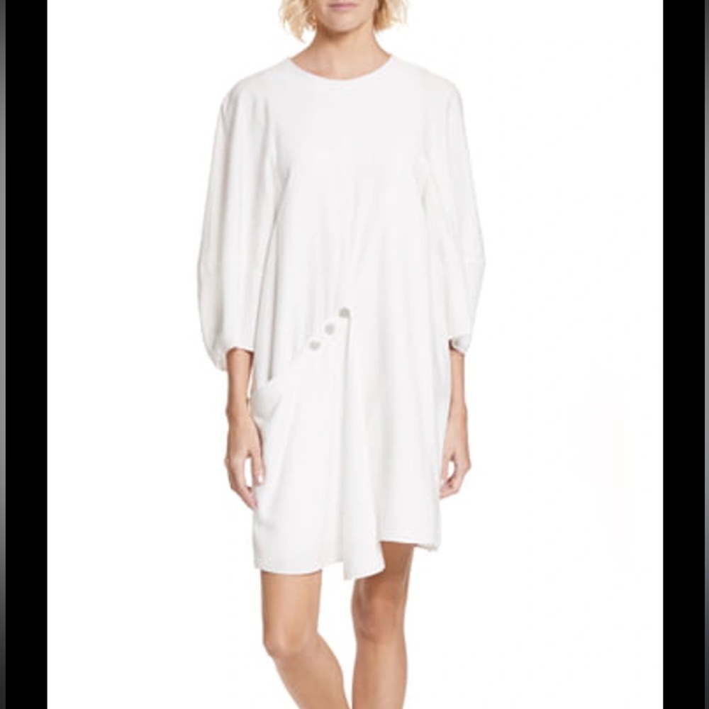 Tibi White Long Sleeve Dress
